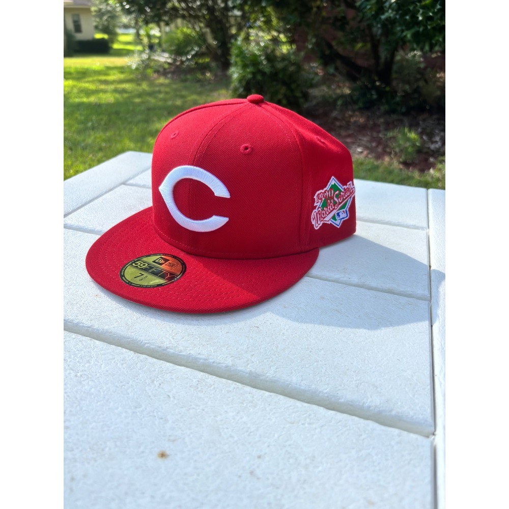 New Era 59FIFTY Cincinnati Reds 1990 World Series Patch Hat Red Size 7 5/8